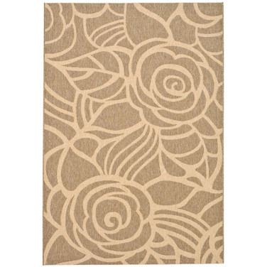 Courtyard Coffee and Sand 6'7" x 6'7" Square Outdoor Area Rug