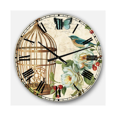 Floral and botanical Oversized Metal Wall Clock