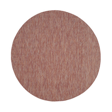 Courtyard Red 5'3" x 5'3" Sisal Weave Round Outdoor Area Rug