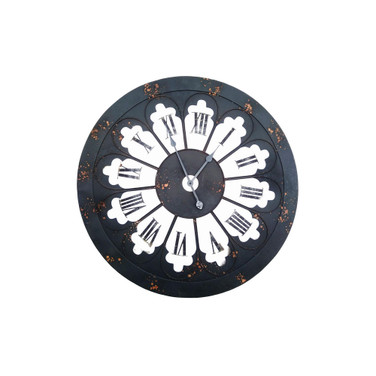 Antique Londen Iron Wall Clock with Bold Roman Number