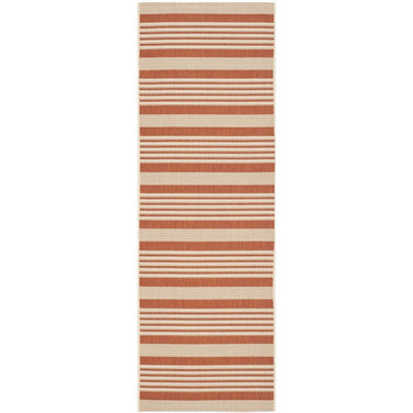 Courtyard Terracotta and Beige 2'3" x 10' Sisal Weave Runner Outdoor Area Rug