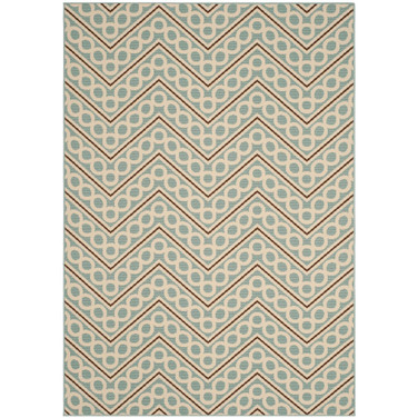 Hampton Light Blue and Ivory 5'1" x 7'7" Outdoor Area Rug