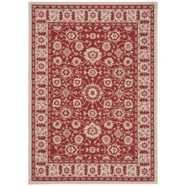 Courtyard Red and Creme 4' x 5'7" Sisal Weave Outdoor Area Rug