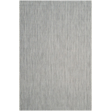 Courtyard Gray and Navy 5'3" x 5'3" Sisal Weave Square Outdoor Area Rug