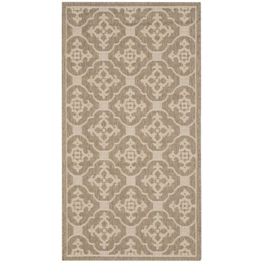 Courtyard Brown and Creme 5'3" x 7'7" Sisal Weave Outdoor Area Rug