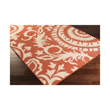 Alfresco ALF-9613 Rust 5'3" x 7'6" Area Rug, Indoor/Outdoor