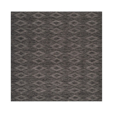 Courtyard Black 5'3" x 5'3" Sisal Weave Square Outdoor Area Rug