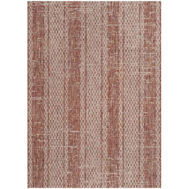 Courtyard Light Beige and Terracotta 8' x 11' Sisal Weave Outdoor Area Rug