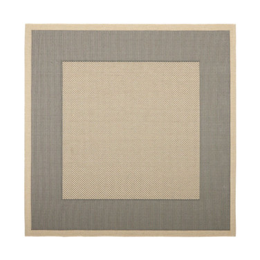 Courtyard Gray and Cream 7'10" x 7'10" Sisal Weave Square Outdoor Area Rug
