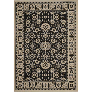 Courtyard Black and Creme 8' x 11' Sisal Weave Outdoor Area Rug