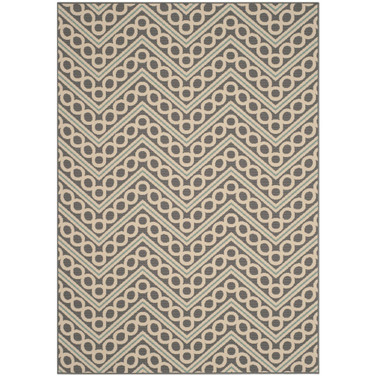 Hampton Dark Gray and Ivory 4' x 6' Outdoor Area Rug