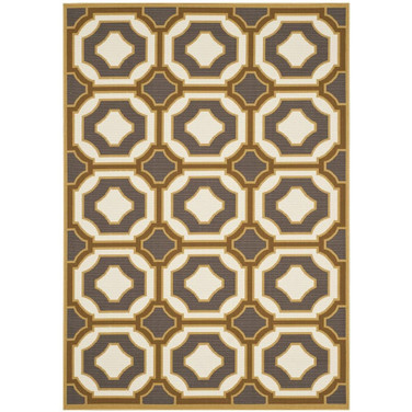 Hampton Dark Gray and Ivory 5'1" x 7'7" Sisal Weave Outdoor Area Rug