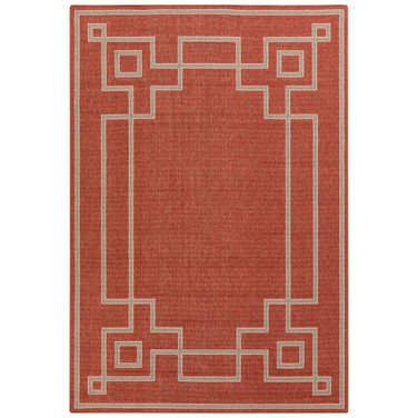 Alfresco ALF-9631 Rust 2'3" x 4'6" Area Rug, Indoor/Outdoor
