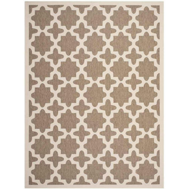 Courtyard Brown and Bone 9' x 12' Sisal Weave Outdoor Area Rug