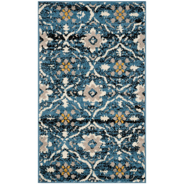 Amsterdam Blue and Creme 3' x 5' Outdoor Area Rug