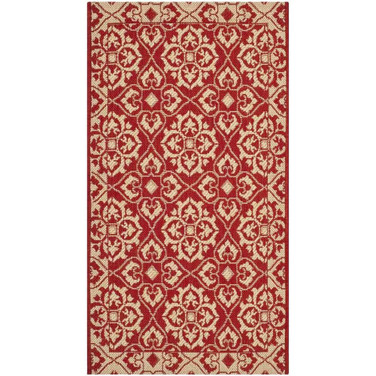 Courtyard Red and Creme 2'7" x 5' Sisal Weave Outdoor Area Rug
