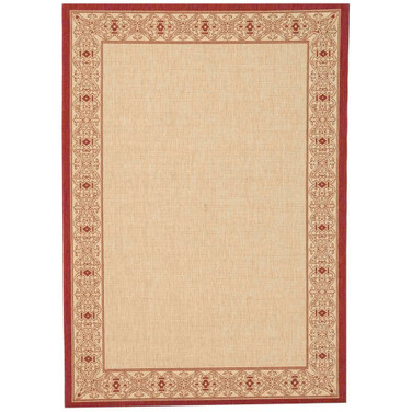 Courtyard Natural and Red 9' x 12' Outdoor Area Rug