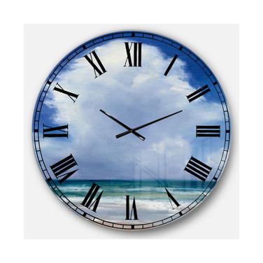 Coastal Landscape Oversized Metal Wall Clock - 36 x 36
