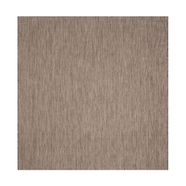 Courtyard Brown and Beige 6'7" x 6'7" Sisal Weave Square Outdoor Area Rug
