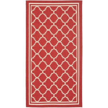 Courtyard Red and Bone 2' x 3'7" Outdoor Area Rug
