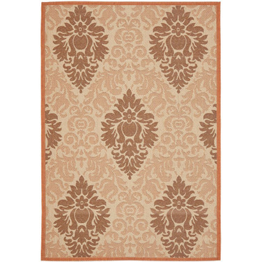 Courtyard Cream and Terracotta 4' x 5'7" Outdoor Area Rug