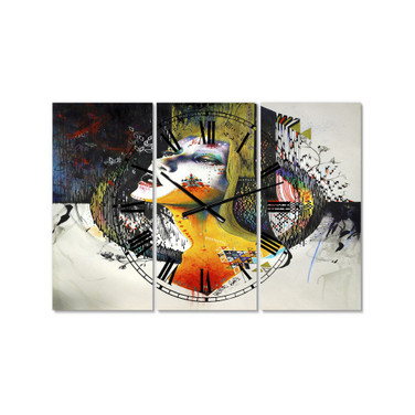 Between Hope and Despair Large Modern 3 Panels Wall Clock - 23" x 23" x 1"