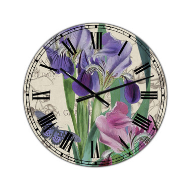 Vintage-Inspired Flowers III Oversized Cottage Wall Clock - 36" x 28" x 1"