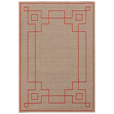 Alfresco ALF-9633 Rust 2'3" x 4'6" Area Rug, Indoor/Outdoor