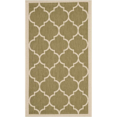 Courtyard Green and Beige 2' x 3'7" Outdoor Area Rug