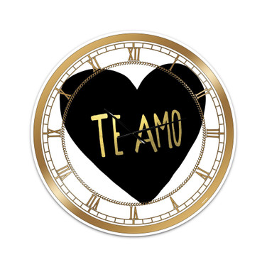 Te Amo Large Glam Wall Clock - 36 x 36