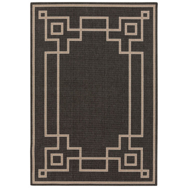 Alfresco ALF-9630 Black 5'3" x 7'6" Area Rug, Indoor/Outdoor
