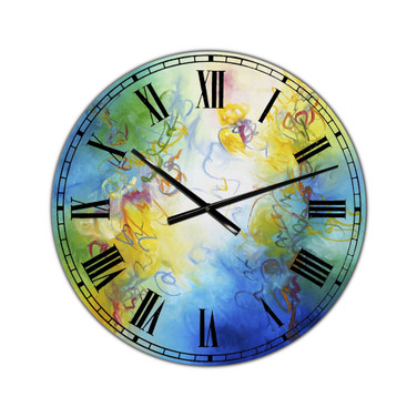 Color Dances Oversized Modern Wall Clock - 36" x 28" x 1"