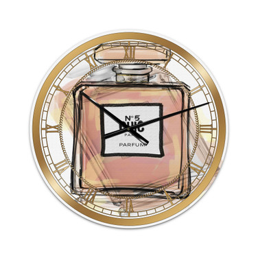 Chic Nr 5 Paris Parfum V Large Fashion Wall Clock - 36" x 28" x 1"