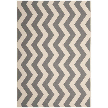 Courtyard Gray and Beige 5'3" x 7'7" Sisal Weave Outdoor Area Rug