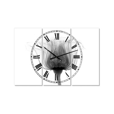 Rose ,Noma X-Ray Oversized Cottage 3 Panels Wall Clock - 38" x 38" x 1"