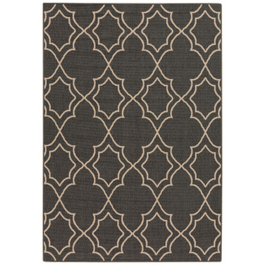 Alfresco ALF-9590 Black 3' x 5'6" Area Rug, Indoor/Outdoor