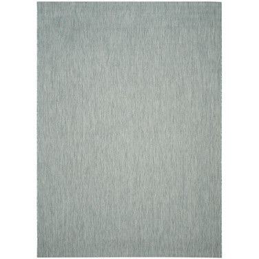 Courtyard Aqua and Gray 9' x 12' Sisal Weave Outdoor Area Rug