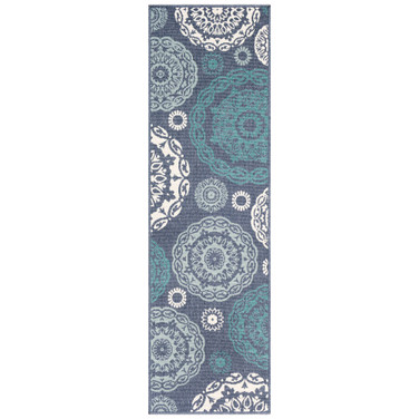 Alfresco ALF-9666 Charcoal 2'3" x 7'9" Runner Area Rug, Indoor/Outdoor