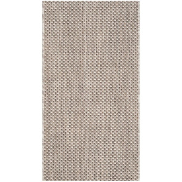 Courtyard Beige and Brown 2'7" x 5' Sisal Weave Outdoor Area Rug