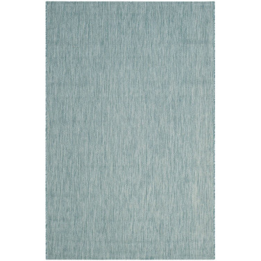 Courtyard Aqua 6'7" x 9'6" Sisal Weave Outdoor Area Rug