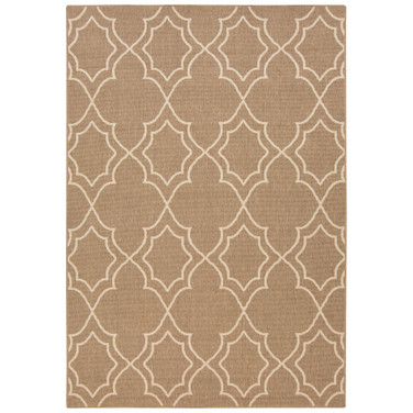Alfresco ALF-9587 Camel 7'6" x 10'9" Area Rug, Indoor/Outdoor