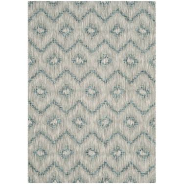 Courtyard Gray and Blue 6'7" x 9'6" Outdoor Area Rug
