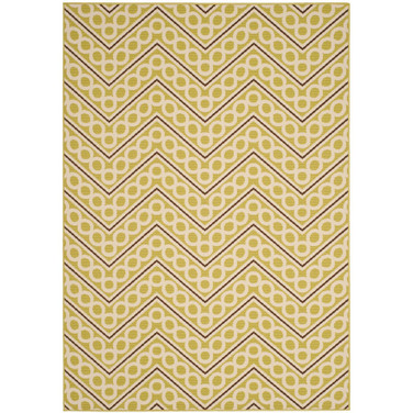 Hampton Green and Ivory 6'7" x 9'6" Outdoor Area Rug