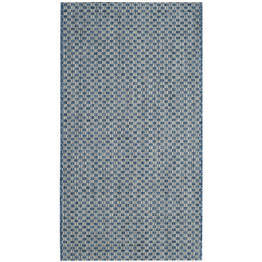Courtyard Blue and Light Gray 2' x 3'7" Sisal Weave Outdoor Area Rug
