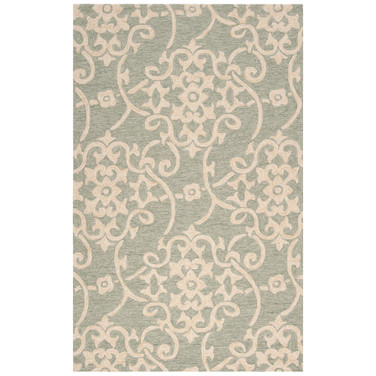 Rain RAI-1103 Sea Foam 3' x 5' Area Rug, Indoor/Outdoor