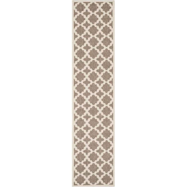 Courtyard Brown and Bone 2'3" x 10' Sisal Weave Runner Outdoor Area Rug