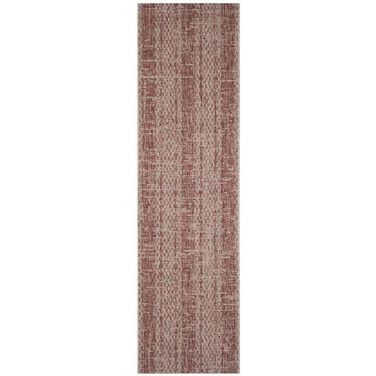 Courtyard Light Beige and Terracotta 2'3" x 8' Sisal Weave Runner Outdoor Area Rug