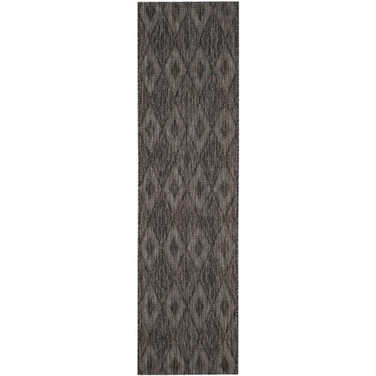Courtyard Black 2'3" x 14' Sisal Weave Runner Outdoor Area Rug