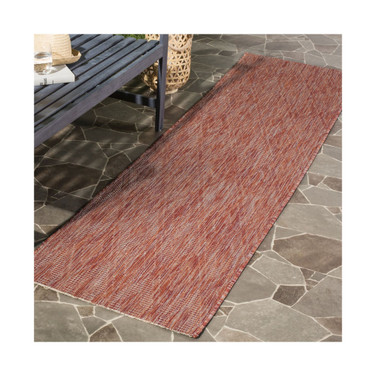 Courtyard Red 2'3" x 12' Runner Outdoor Area Rug