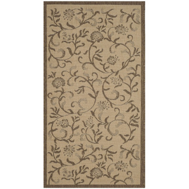 Swirling Garden MSR4251 Creme 2'7" x 5' Outdoor Area Rug